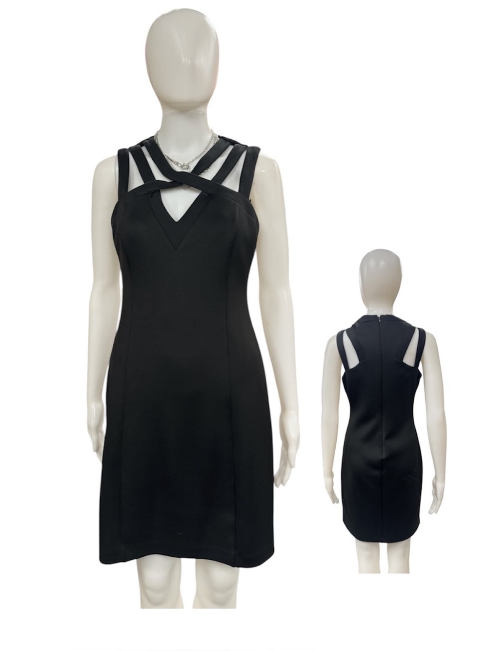 Guess Black Strappy V-Neck Mini Dress Size S